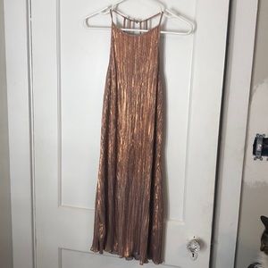 Pink gold metallic dress